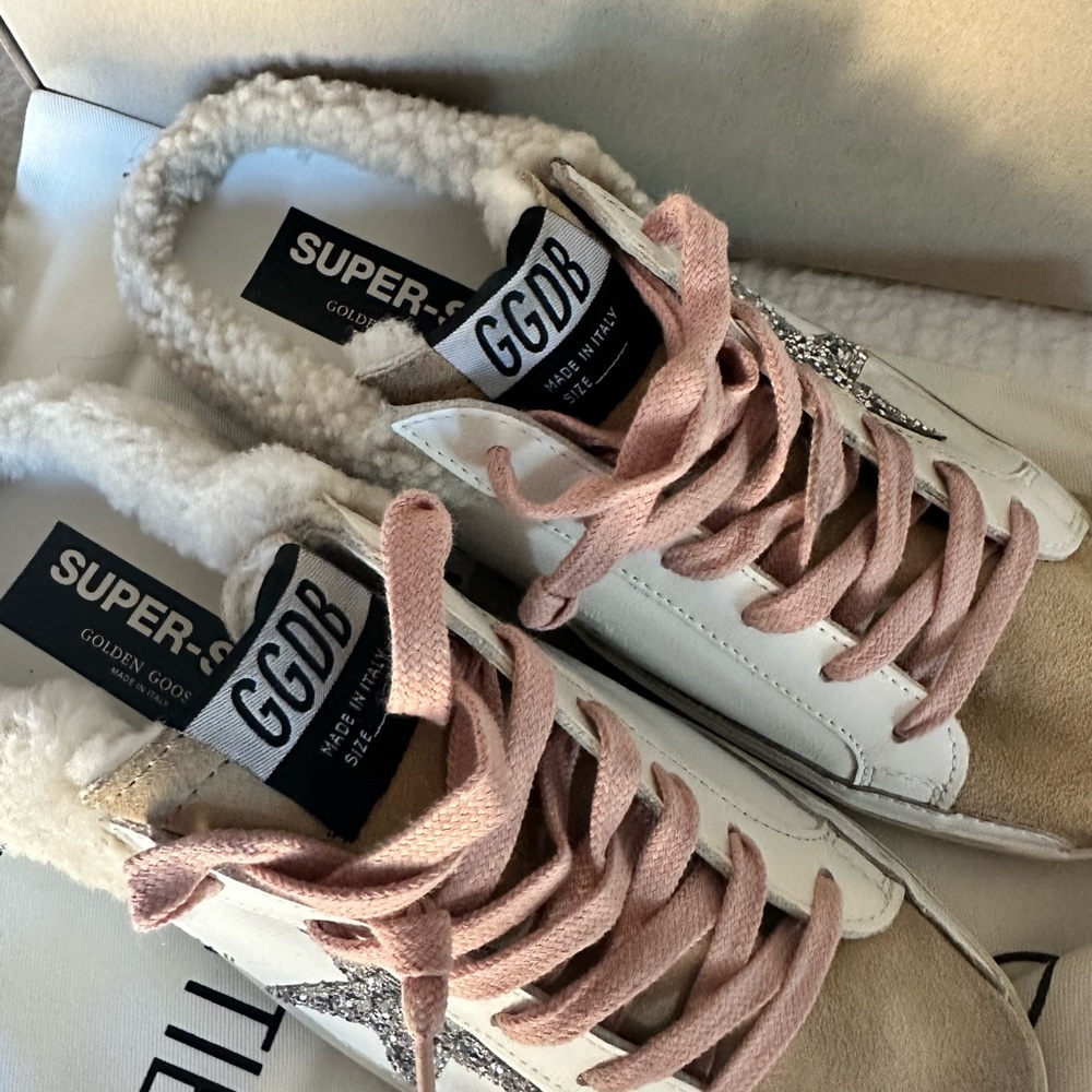 Golden Goose GGDB Sabot suede toe glitter star 39